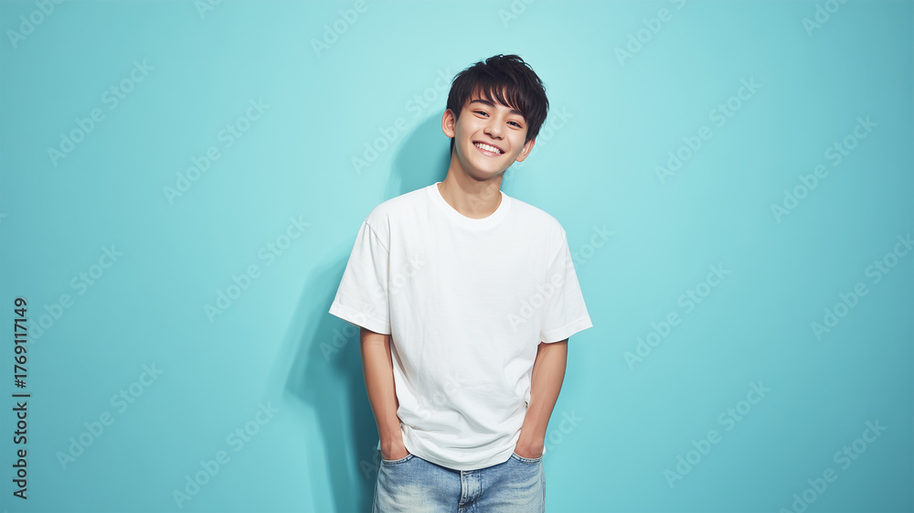 Obraz premium 爽やかティーンの自然な笑顔の描写