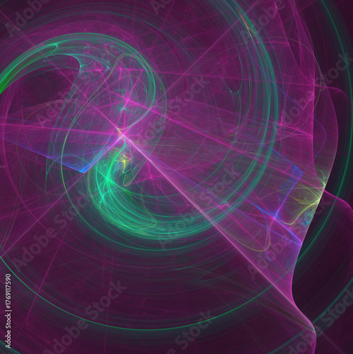 Fractal colored abstract on black background