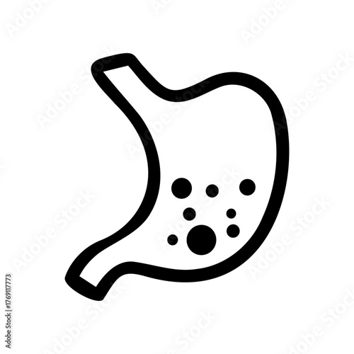 Black stomach medical icon vector design
