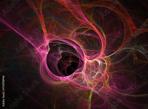 Fractal colored abstract on black background