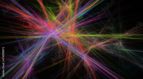 Fractal colored abstract on black background