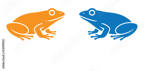 Monochrome vector illustration of a frog silhouette against white background