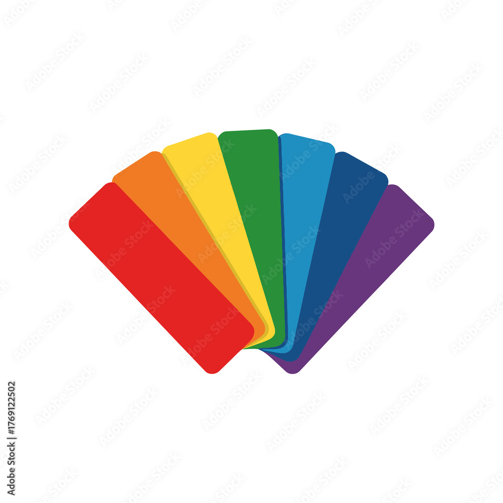 Fototapeta premium A set of color swatches fanned out in a rainbow