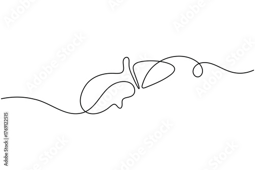 Human Liver anatomy continuous one line drawing on white background minimalist internal organ outline vector illustration