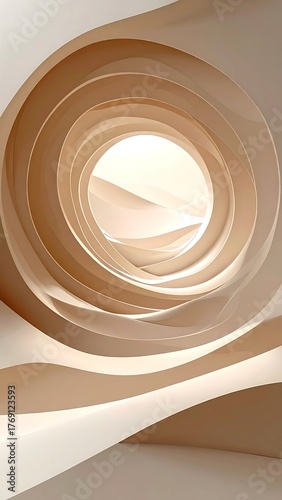 Abstract Beige Spiral Design A Modern Architectural Concept with Geometric Elegance
