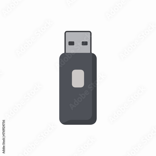 Minimal USB Drive Icon in Flat Style
