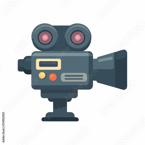 Classic video camera flat vector icon