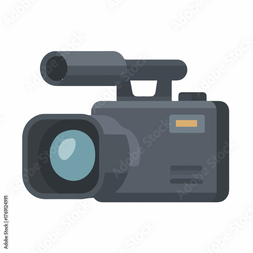 Classic Video Camera Flat Icon Design