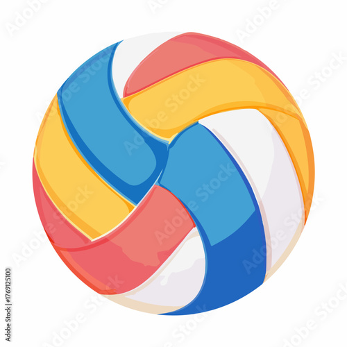 Dynamic Volleyball Colorful Flat Icon Design