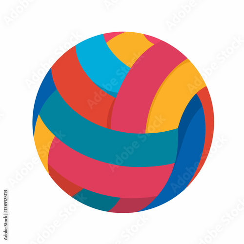 Colorful Volleyball Icon Without Shadows