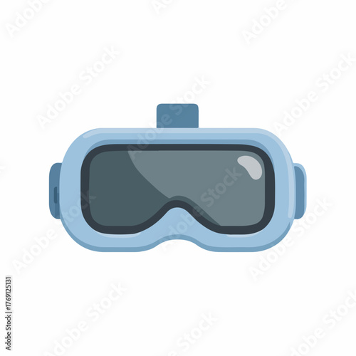 Advanced VR Headset Icon in Flat Style