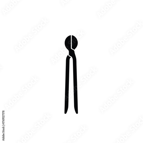 Black wire cutters icon on white background tool