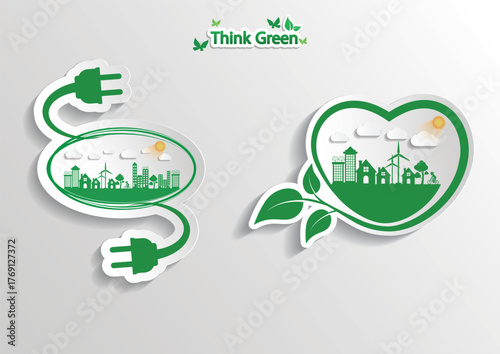 Ecology connection  concept background . Vector infographic illustration ,environment, friendly, nature,