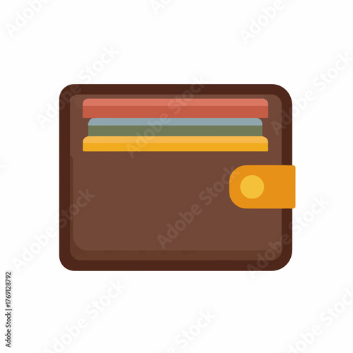 Wallet flat vector icon design illustration