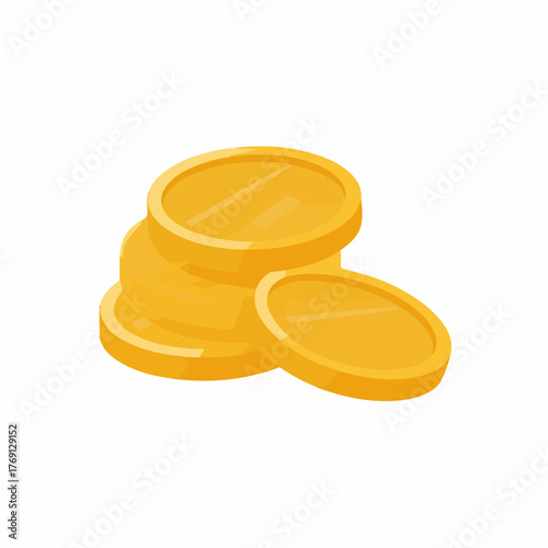 Simple Money Coins Icon in Flat Style