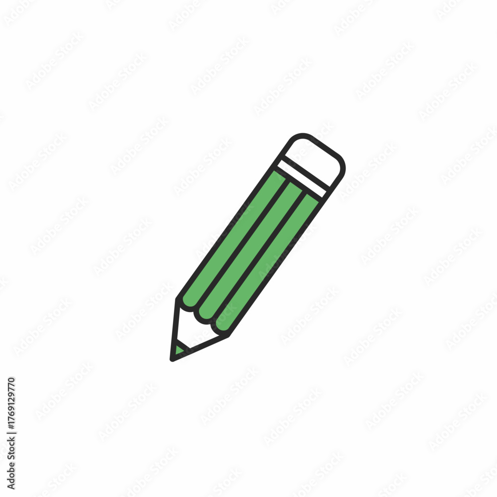 Fototapeta premium A stylized green pencil