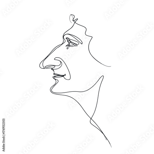 Elegant Single Line Abstract Human Profile