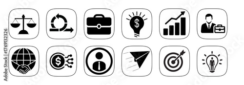 Set of business mandatory icons