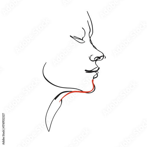 Elegant single line abstract human portrait