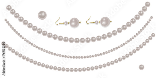 Elegant Pearl Jewelry Collection with Necklaces and Earrings
