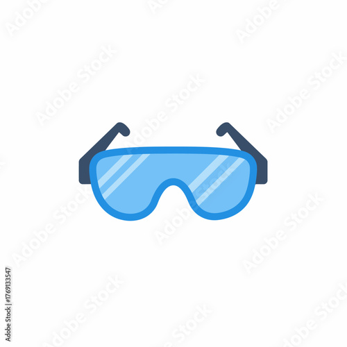Blue safety goggles clear glass
