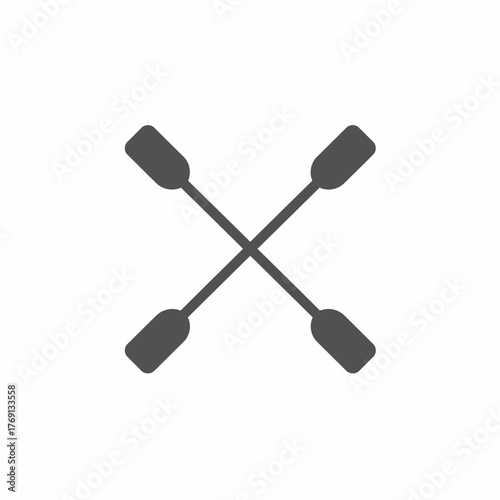 Crossed oars imply watersports adventure