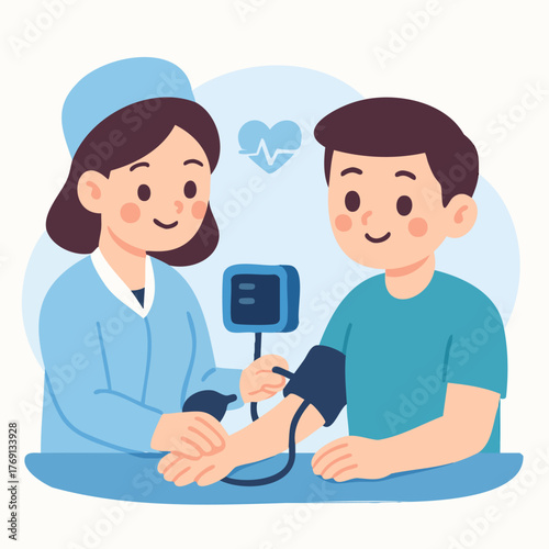 Blood pressure measurement by doctor using digital sphygmomanometer 2
