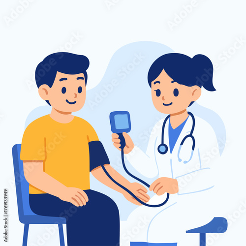 Blood pressure measurement by doctor using digital sphygmomanometer 3