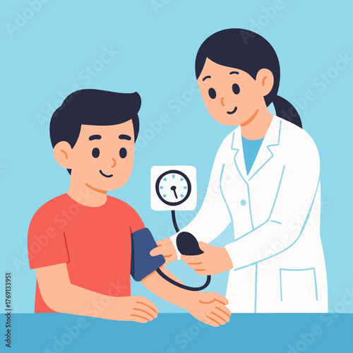 Blood pressure measurement by doctor using digital sphygmomanometer 4