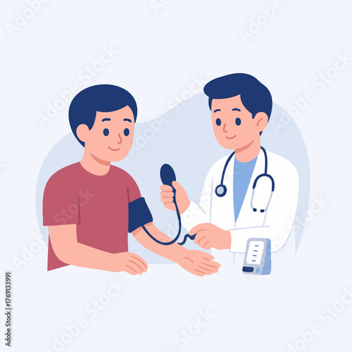 Blood pressure measurement by doctor using digital sphygmomanometer 6