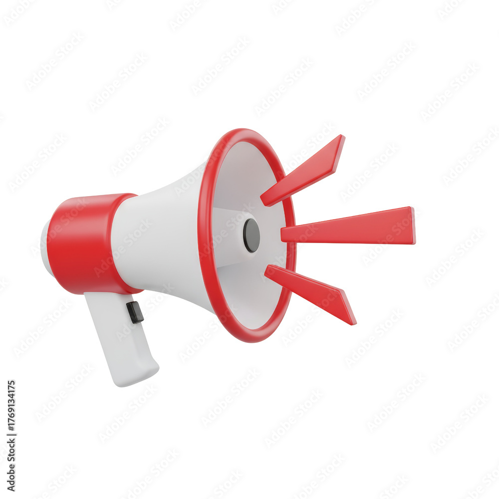 Naklejka premium Bold announcement represented by stylized megaphone on a minimalist display space