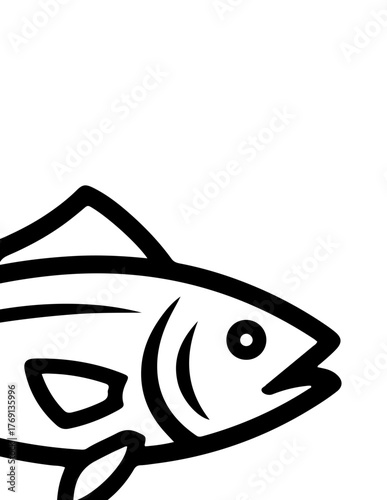 Fish and hook fishing adventure simple icon design catch the big one