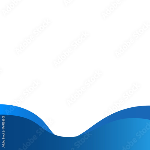 Modern Wavy Footer - Blue Wavy Footer