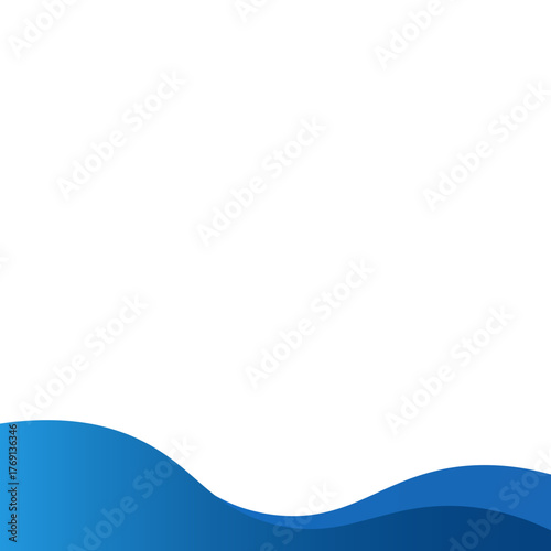 Modern Wavy Footer - Blue Wavy Footer