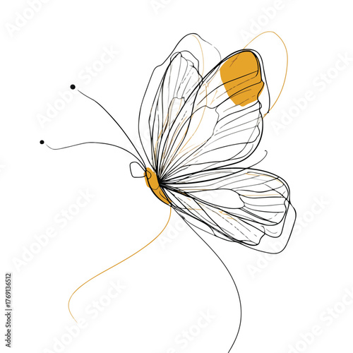Elegant Butterfly in Single Continuous Line