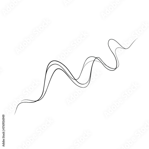 Elegant Single-Line Abstract Zigzag Flow Art