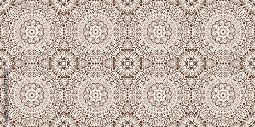 Decorative Detailed Abstract Circle Ornament Seamless Pattern Background Design