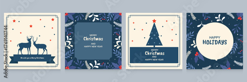 Beautiful Christmas and New Year Holiday Card Collection