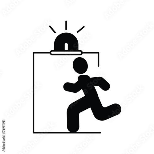 Intrusion icon with white background vector stock illustration