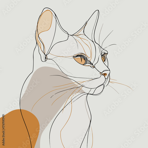 Sleek Cat Outline Minimalistic Vector Illustration