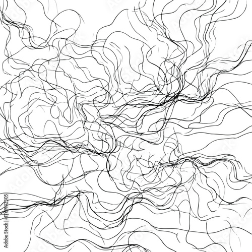 Abstract Chaotic Line Scribble Pattern Design
