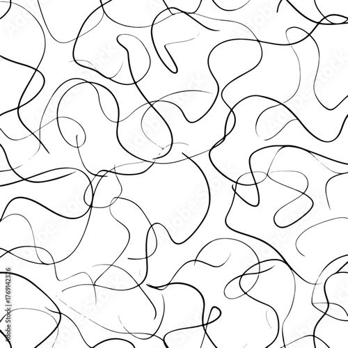 Elegant Single Line Scribble Chaos Flow