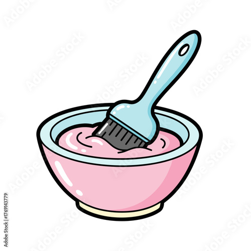 hair dye bowl and brush