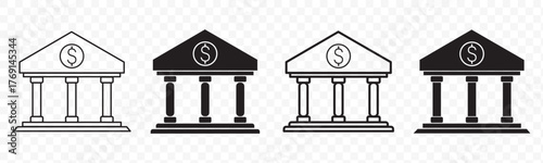 Bank icon logo design. Bank sign and symbol, museum, university.
