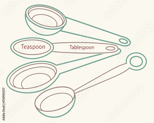 Illustration of measuring spoons
