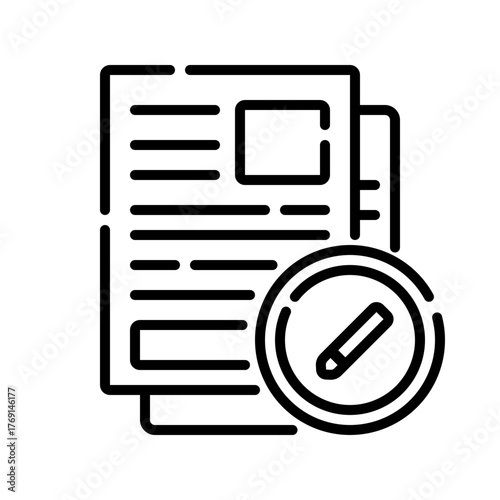 Edit Document Icon File Writing and Content Creation Vector
