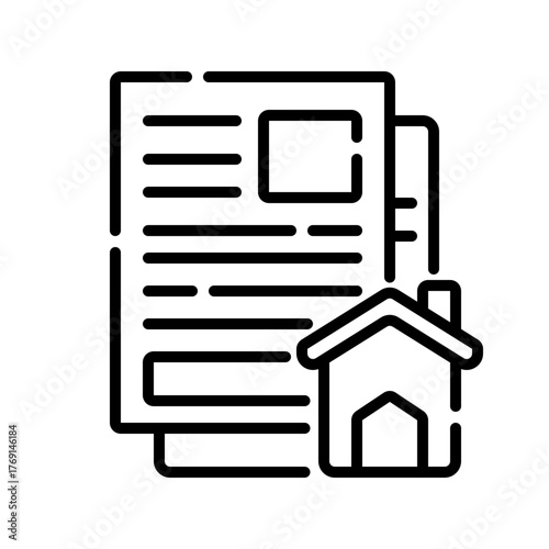 Home Document Icon File Management and Real Estate Vector