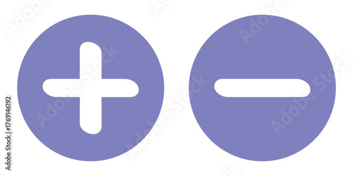 Plus and minus button icon vector. Addition and subtraction sign. 