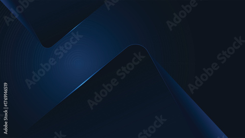 Dark blue abstract background vector design. Modern background with dark blue color. Blue background with fold shape. Suit for banner, backdrop, poster, brochure, presentation, product promotion, etc
