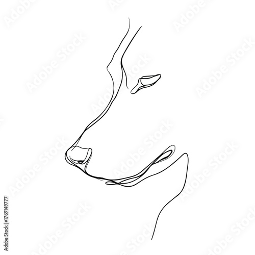 Sleek Dog Face Minimal Line Drawing